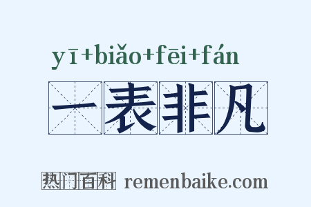 一表非凡是什么意思的图片